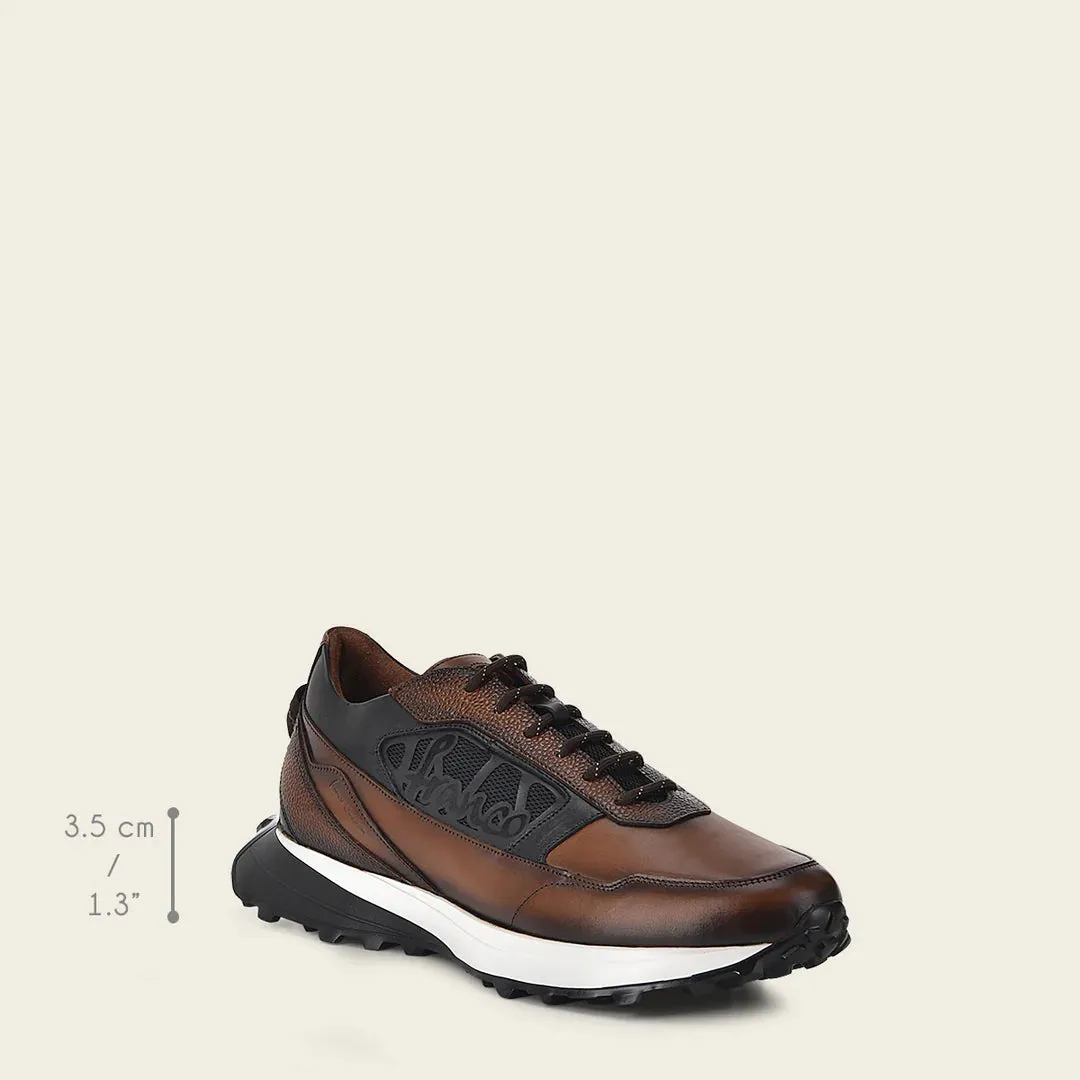 M45TVTV - Cuadra almond casual fashion cowhide leather sneakers for men