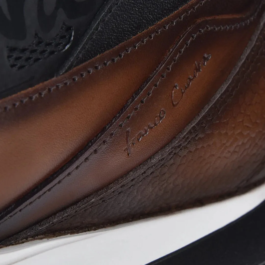 M45TVTV - Cuadra almond casual fashion cowhide leather sneakers for men