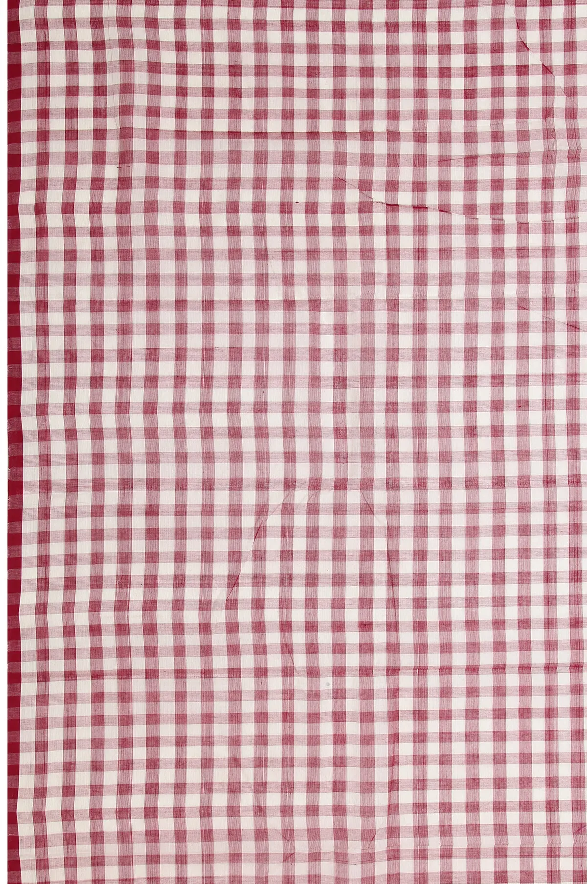 Maroon Kanchi Cotton Saree with Open Border and Checks