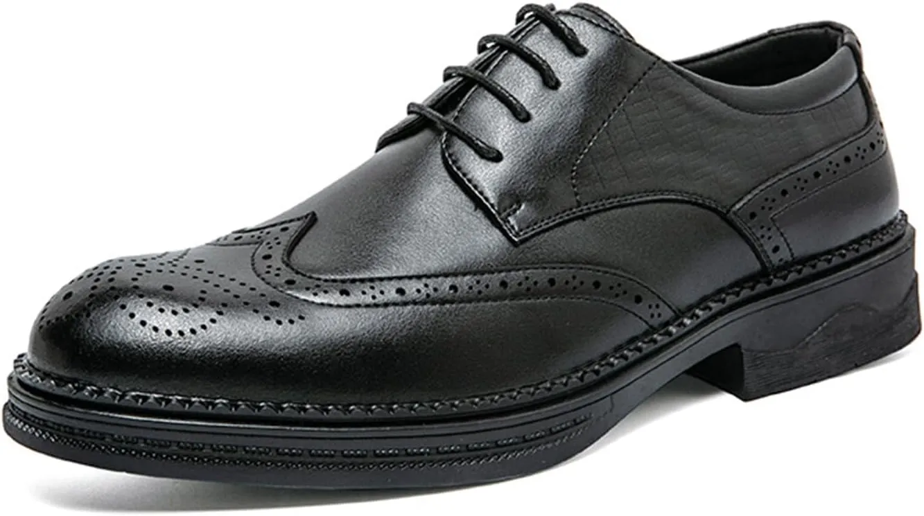 Mens Classic Oxfords Dress Shoes Formal Business Stylish Brogues Derby Lace Up Shoes for Men