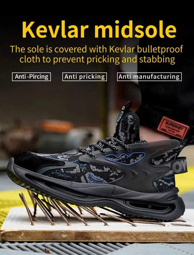 Men's Lightweight Steel Toe Safety Shoes – Breathable, Puncture-Resistant Work Footwear