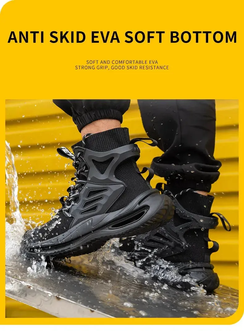 Men's Lightweight Steel Toe Safety Shoes – Breathable, Puncture-Resistant Work Footwear