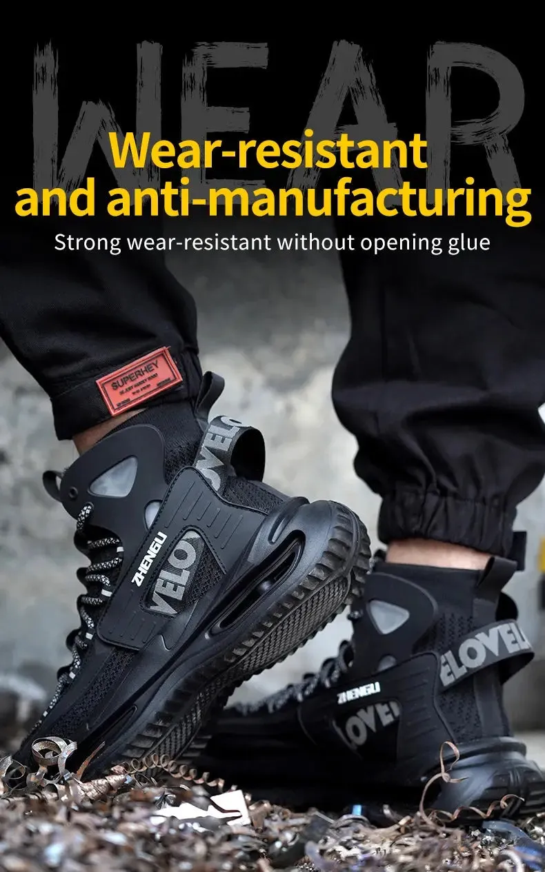 Men's Lightweight Steel Toe Safety Shoes – Breathable, Puncture-Resistant Work Footwear