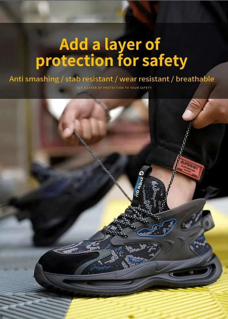 Men's Lightweight Steel Toe Safety Shoes – Breathable, Puncture-Resistant Work Footwear