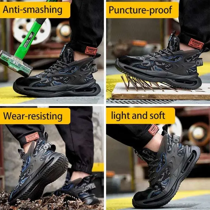 Men's Lightweight Steel Toe Safety Shoes – Breathable, Puncture-Resistant Work Footwear