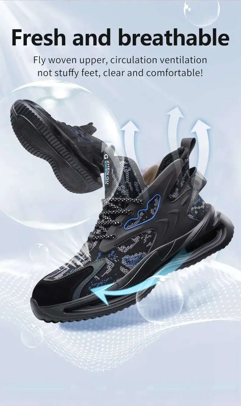 Men's Lightweight Steel Toe Safety Shoes – Breathable, Puncture-Resistant Work Footwear