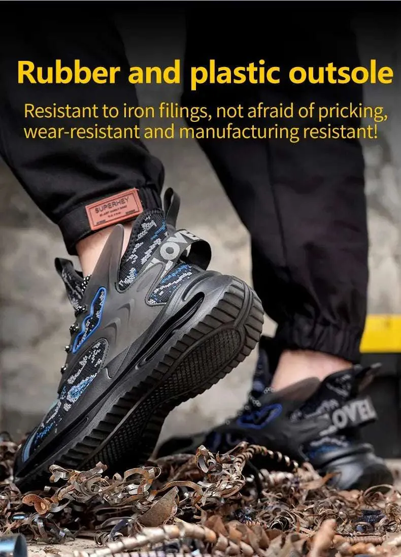 Men's Lightweight Steel Toe Safety Shoes – Breathable, Puncture-Resistant Work Footwear