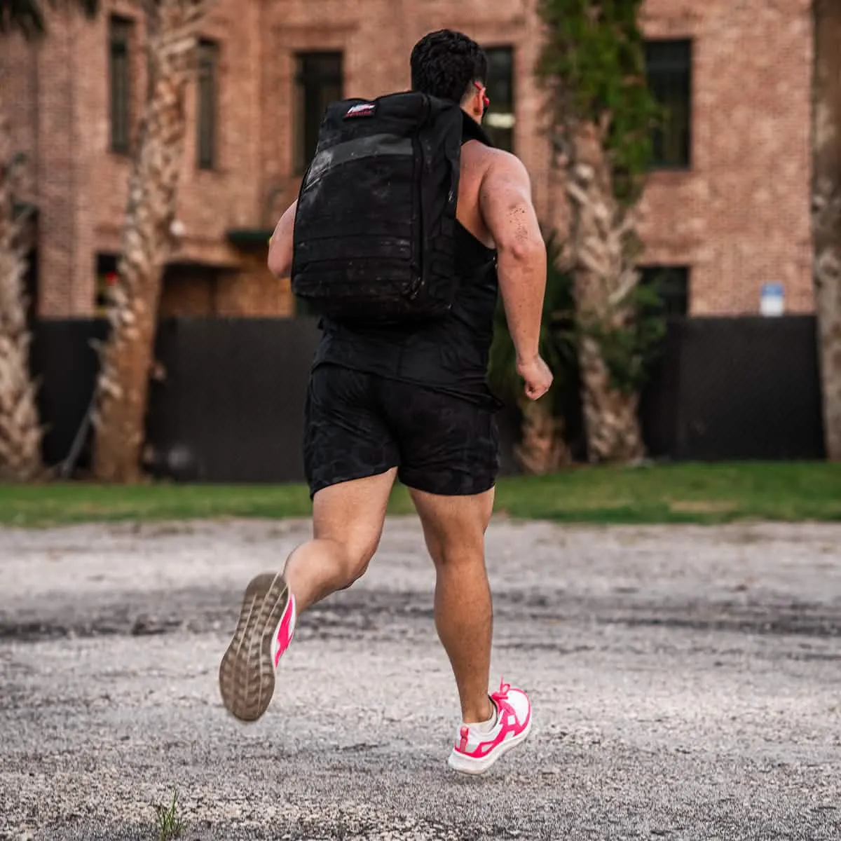 Men's Rough Runners - White   Hot Pink