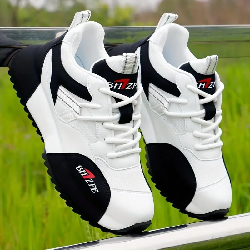 Men's Training Sneakers Mesh Breathable Non Slip Lace Up Low Top All Seasons Running Workout Camping Comfy