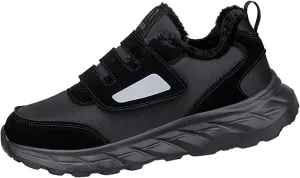 Men's Work Boots Waterproof Hiking Sneakers Fur Lined Ankle Boot Women Safety Shoes Non-Slip Slip On Platform Shoes Lightweight Comfortable Hike Grounded Footwear