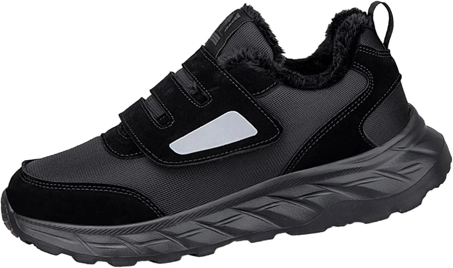 Men's Work Boots Waterproof Hiking Sneakers Fur Lined Ankle Boot Women Safety Shoes Non-Slip Slip On Platform Shoes Lightweight Comfortable Hike Grounded Footwear