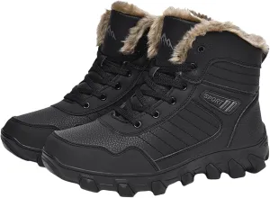 Men's Work Boots Wide Width Hiking Sneakers Warm Ankle Safety Shoes for Women Steel Toe Waterproof Outdoor Shoes Leather Comfortable Hike Grounded Footwear