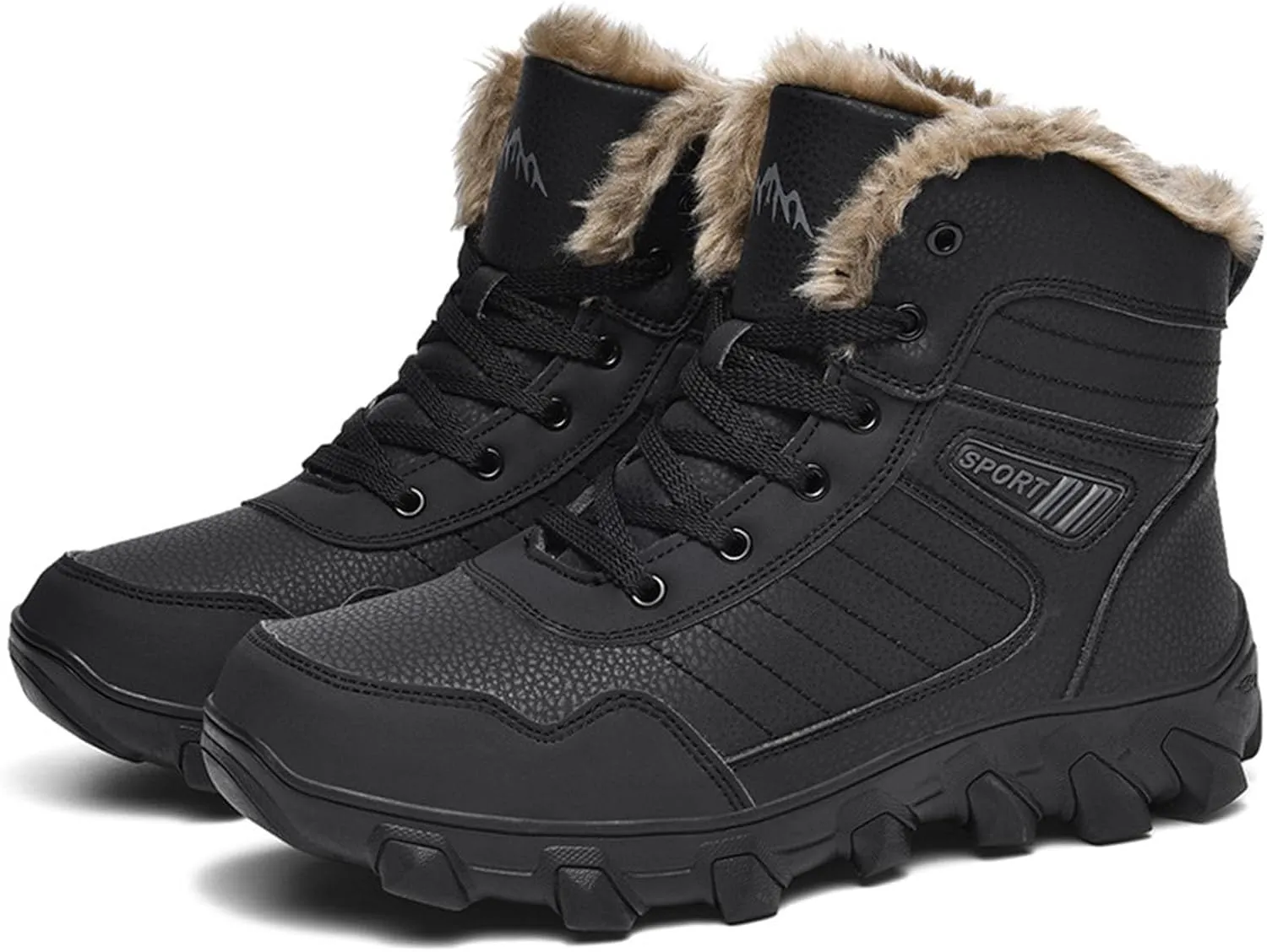 Men's Work Boots Wide Width Hiking Sneakers Warm Ankle Safety Shoes for Women Steel Toe Waterproof Outdoor Shoes Leather Comfortable Hike Grounded Footwear