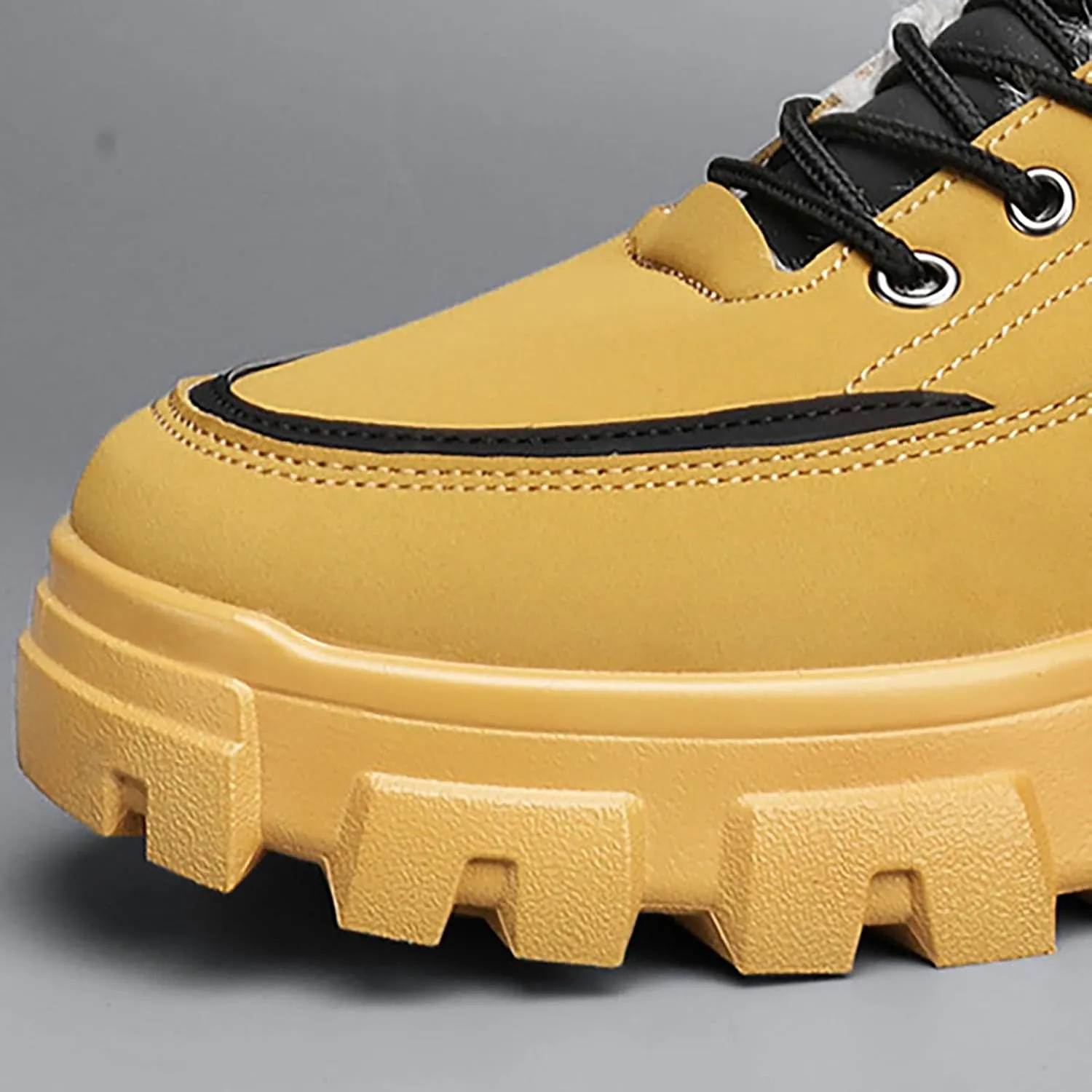 Mens Work Boots Wide Width Hiking Sneakers Warm Fur Lined Womens Safety Toe Shoes Food Service Platform Sneakers Indestructible Hike Grounded Footwear