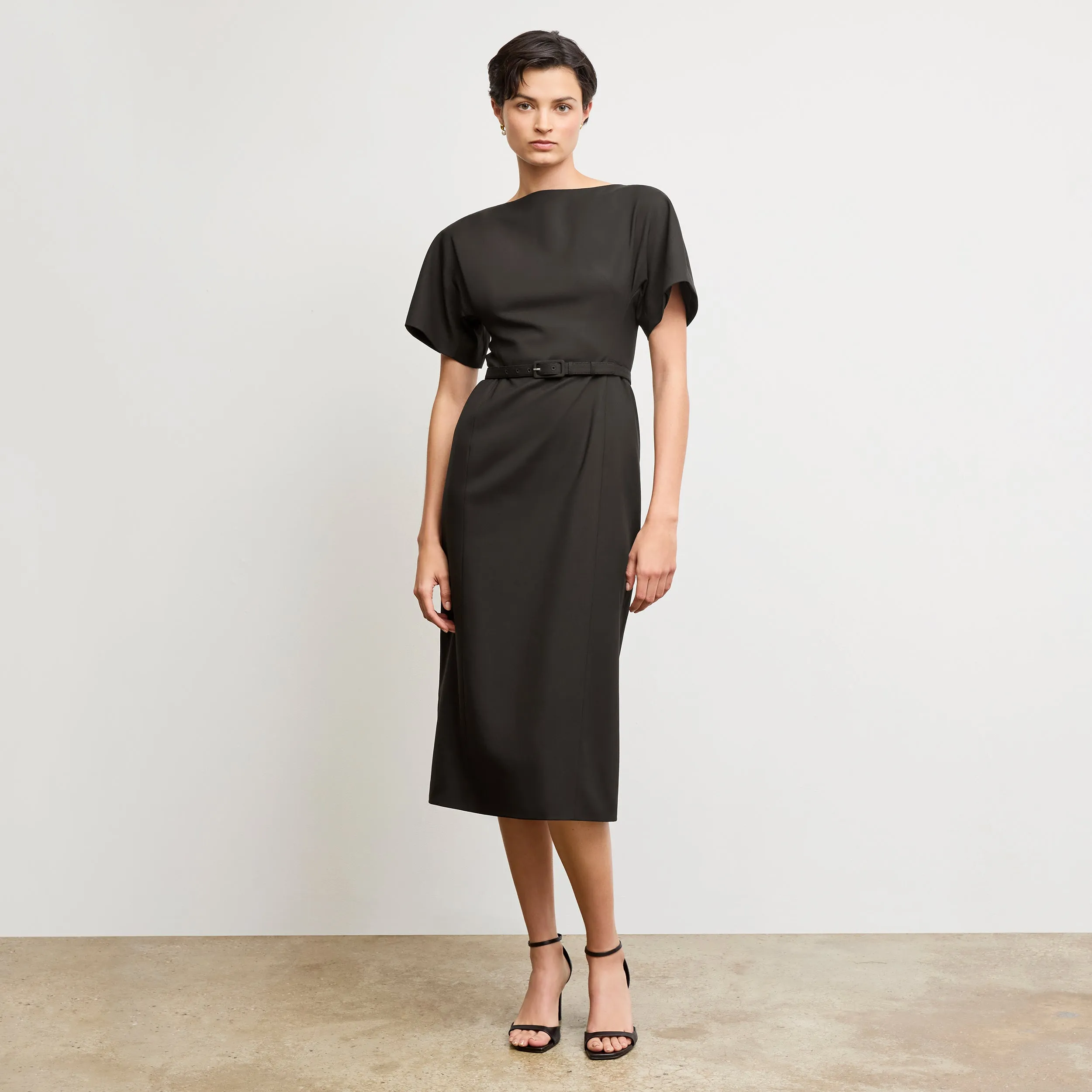 Meredith Executive Dress - Washable Wool Twill :: Black