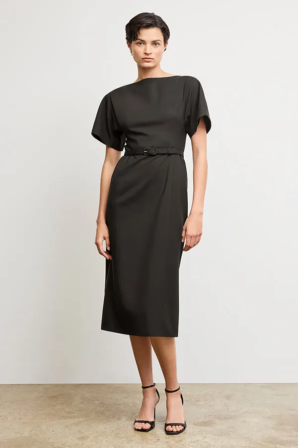 Meredith Executive Dress - Washable Wool Twill :: Black