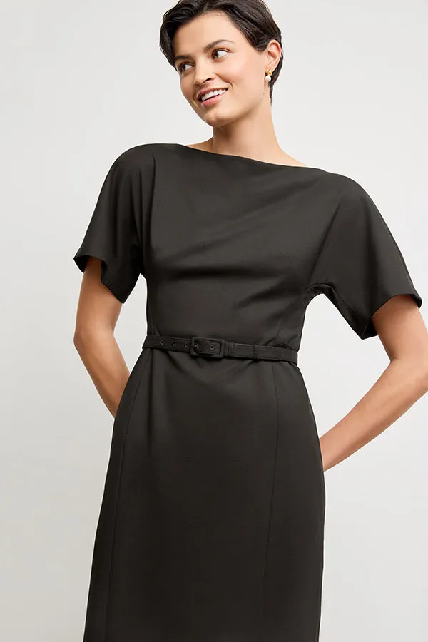 Meredith Executive Dress - Washable Wool Twill :: Black