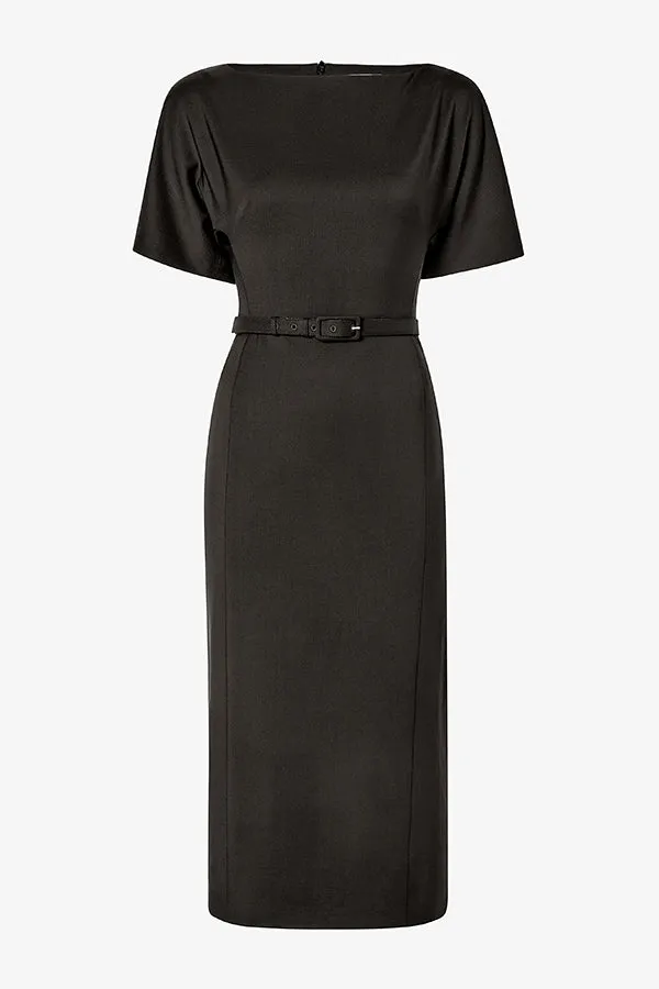 Meredith Executive Dress - Washable Wool Twill :: Black