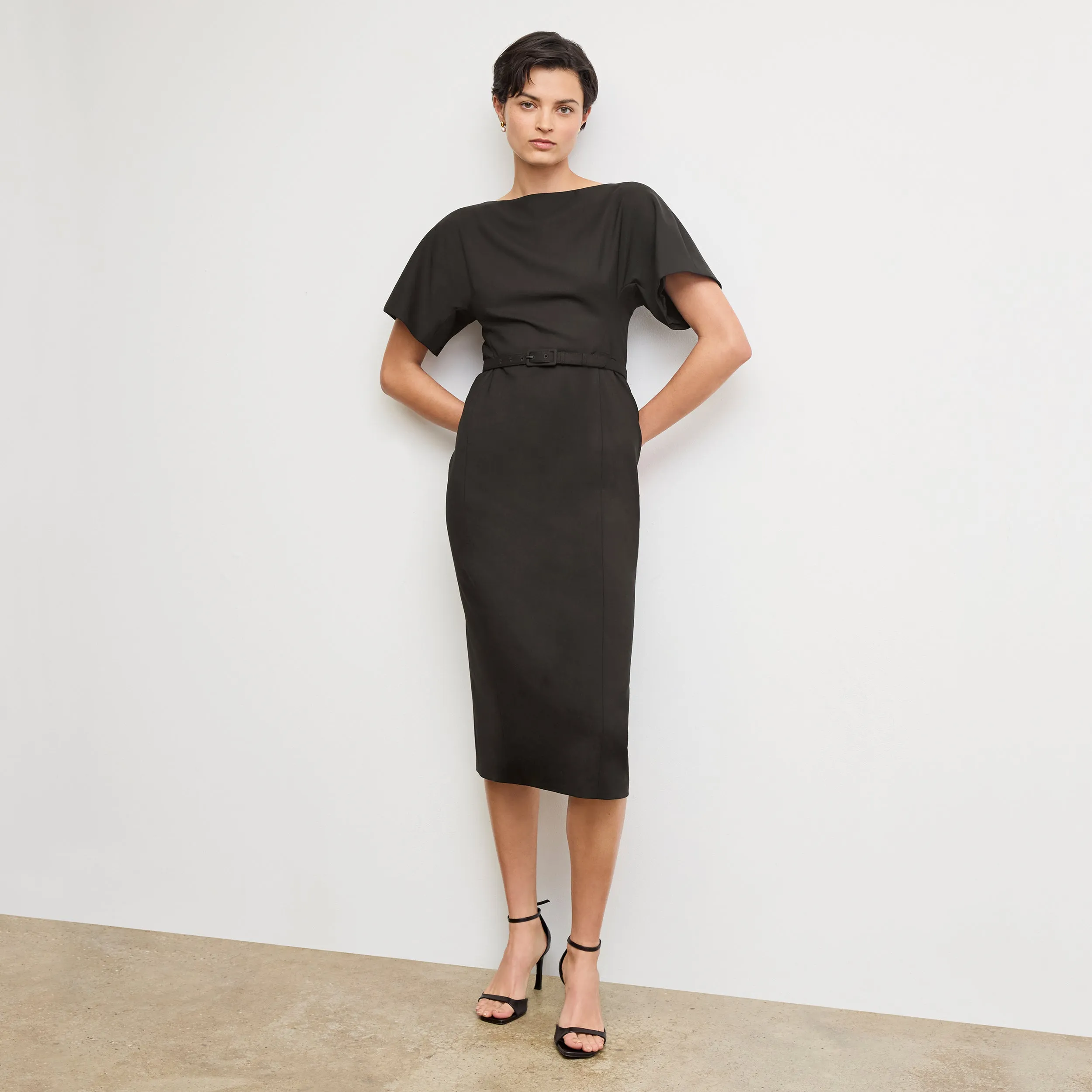 Meredith Executive Dress - Washable Wool Twill :: Black