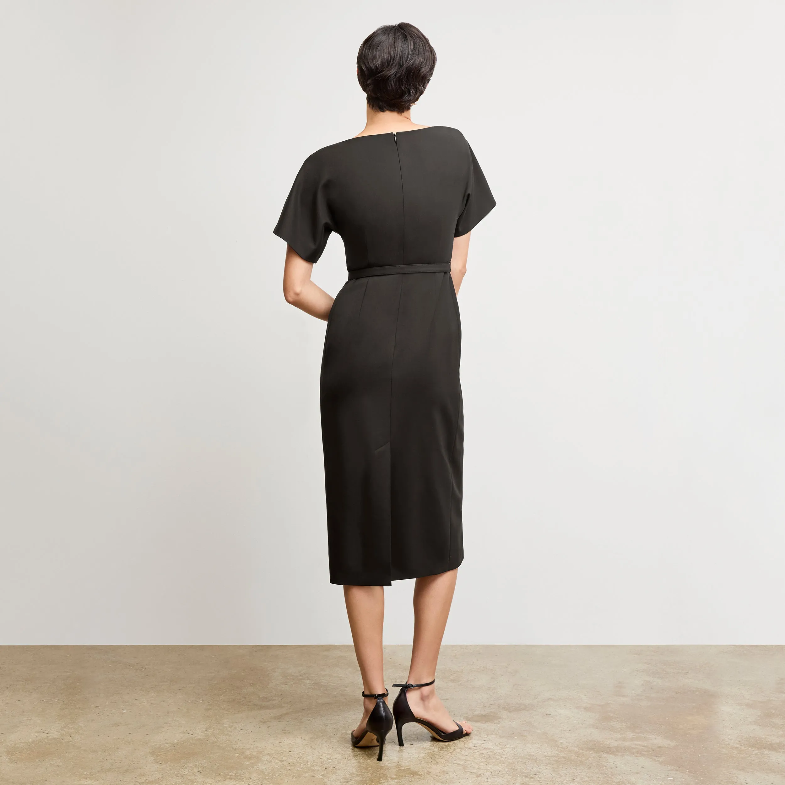 Meredith Executive Dress - Washable Wool Twill :: Black