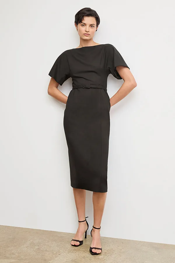 Meredith Executive Dress - Washable Wool Twill :: Black