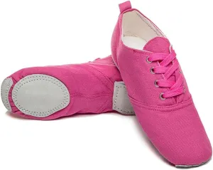 MSMAX Jazz Shoes for Women Girls Split Sole Canvas Ballet Dance Teaching Flats Rose 8.5 M US Women