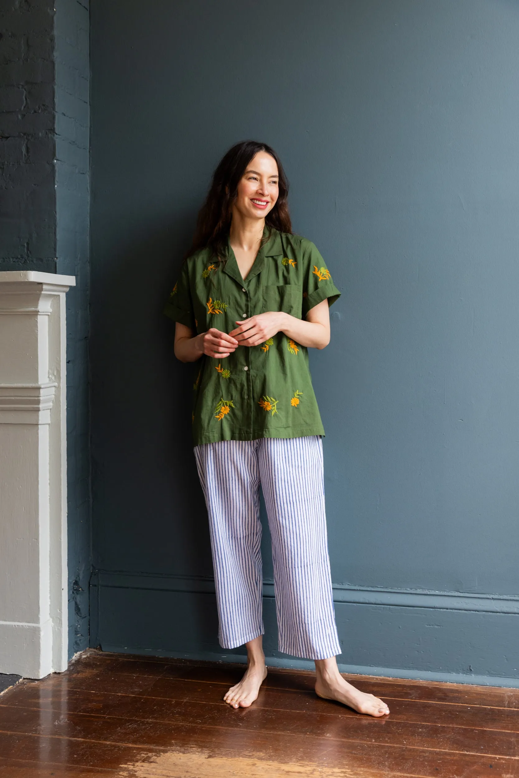 Nalini Pants in Navy Stripe
