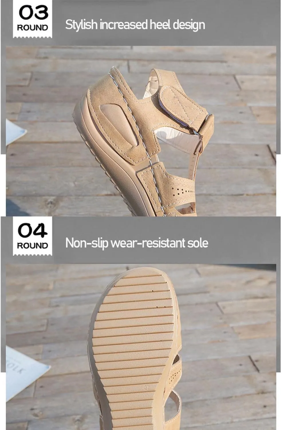 Orthopedic Womens Sandals Women Wedge Shoes Summer Casual Bohemia Gladiator Closed Toe Sandal Comfort Ankle Strap Slip On Hollow Out Slides for Women