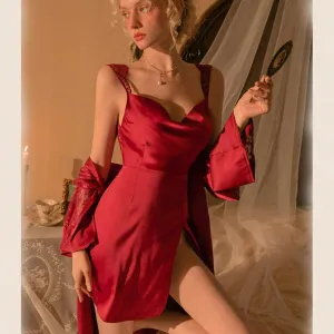 Roche lace and satin slip