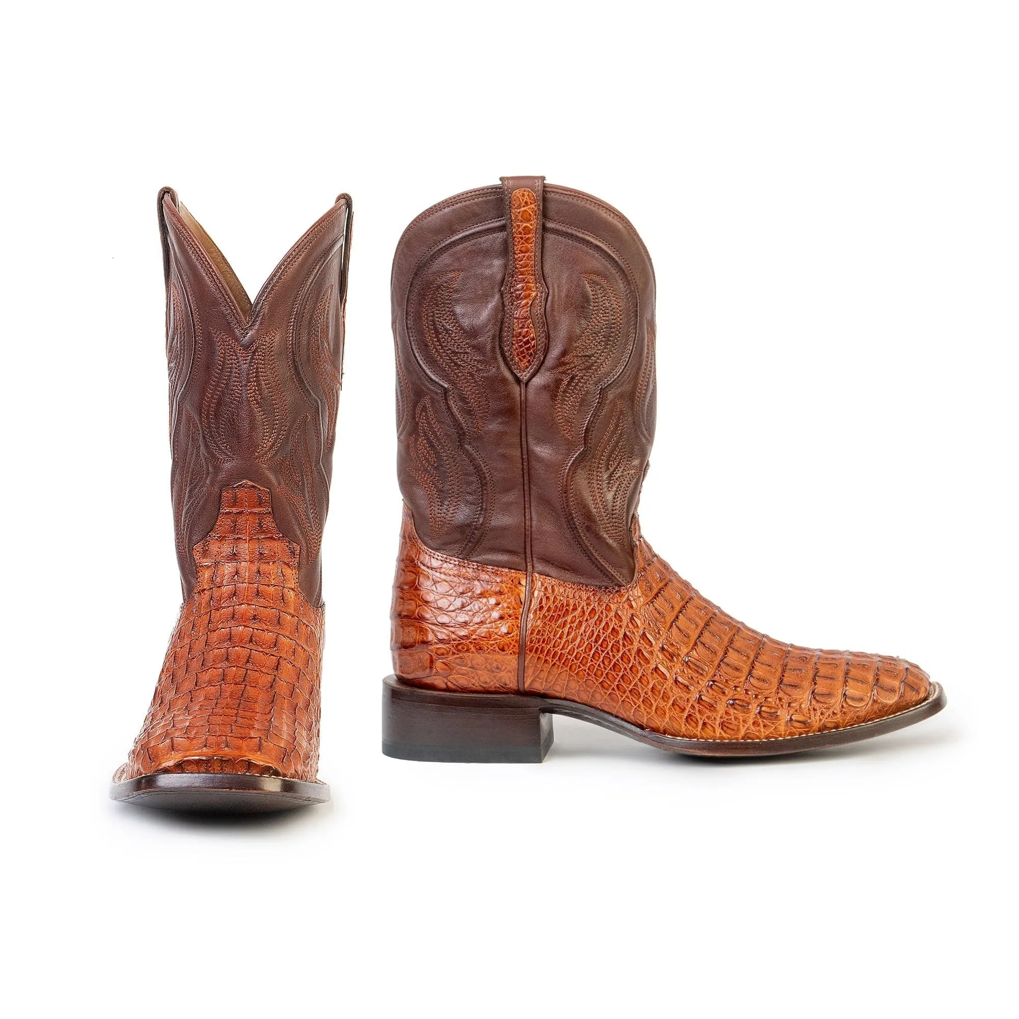 Rujo Boots Men's The Jake Caramel Caiman Hornback Boots