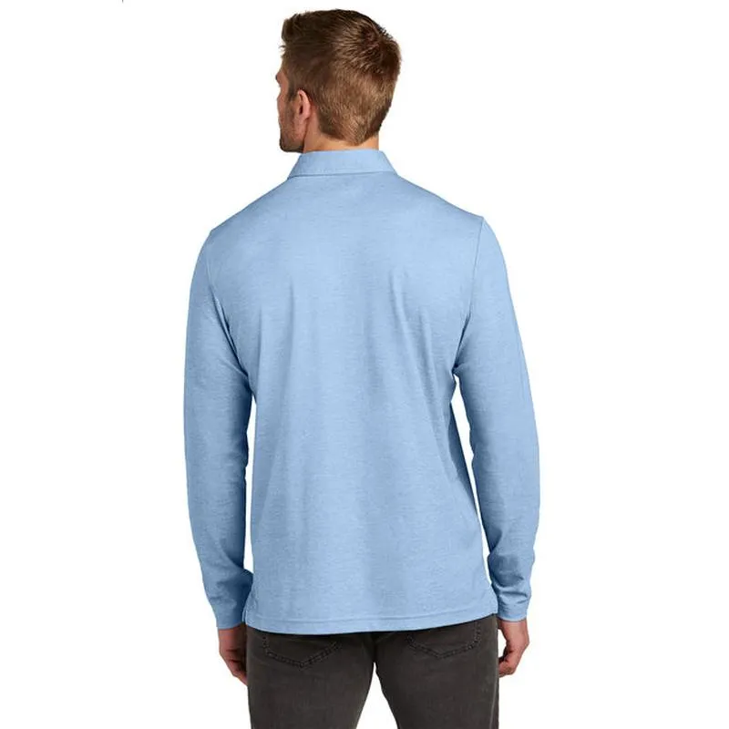 SEI TEAM BRIAN TravisMathew Oceanside Heather Long Sleeve Polo - Allure Heather