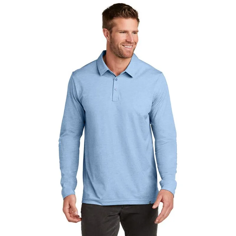 SEI TEAM BRIAN TravisMathew Oceanside Heather Long Sleeve Polo - Allure Heather