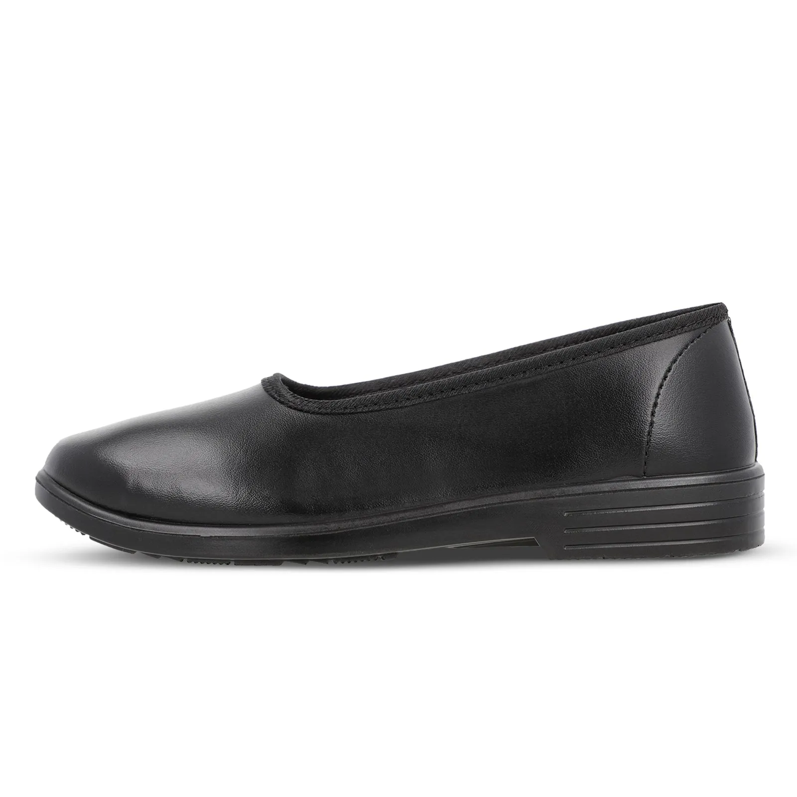 Senior Girls Slip-On School Shoes - WV551 Black