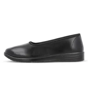 Senior Girls Slip-On School Shoes - WV551 Black