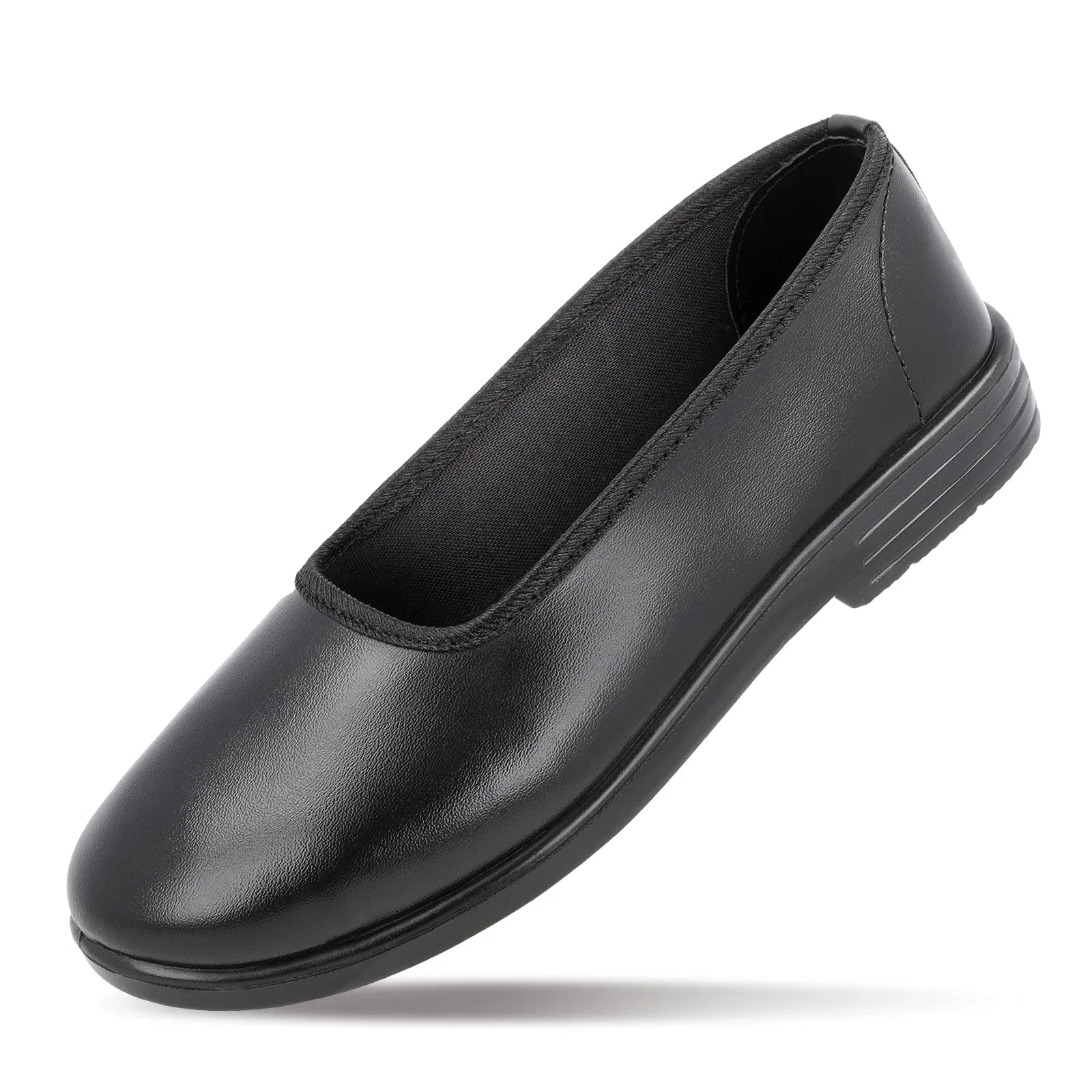 Senior Girls Slip-On School Shoes - WV551 Black