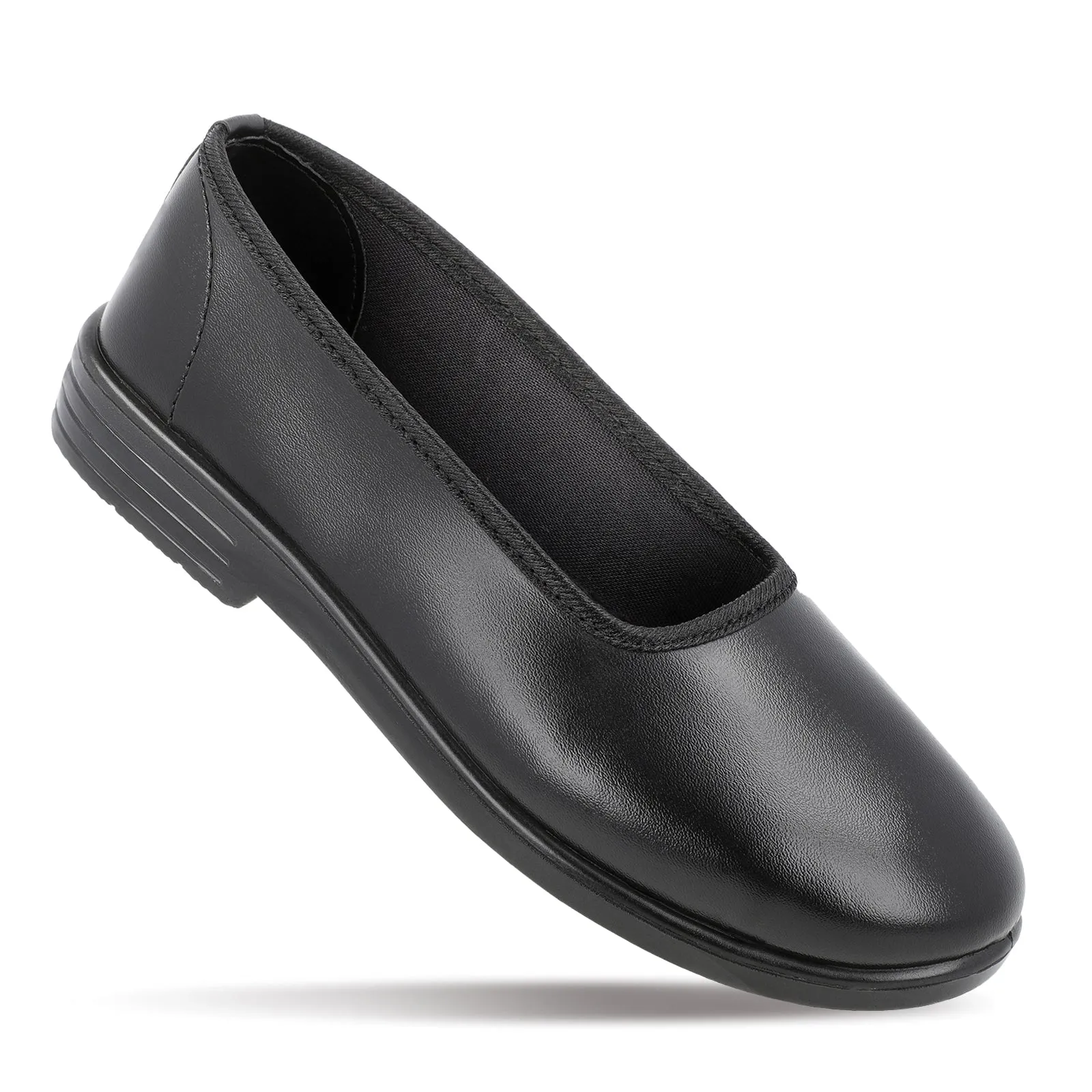 Senior Girls Slip-On School Shoes - WV551 Black