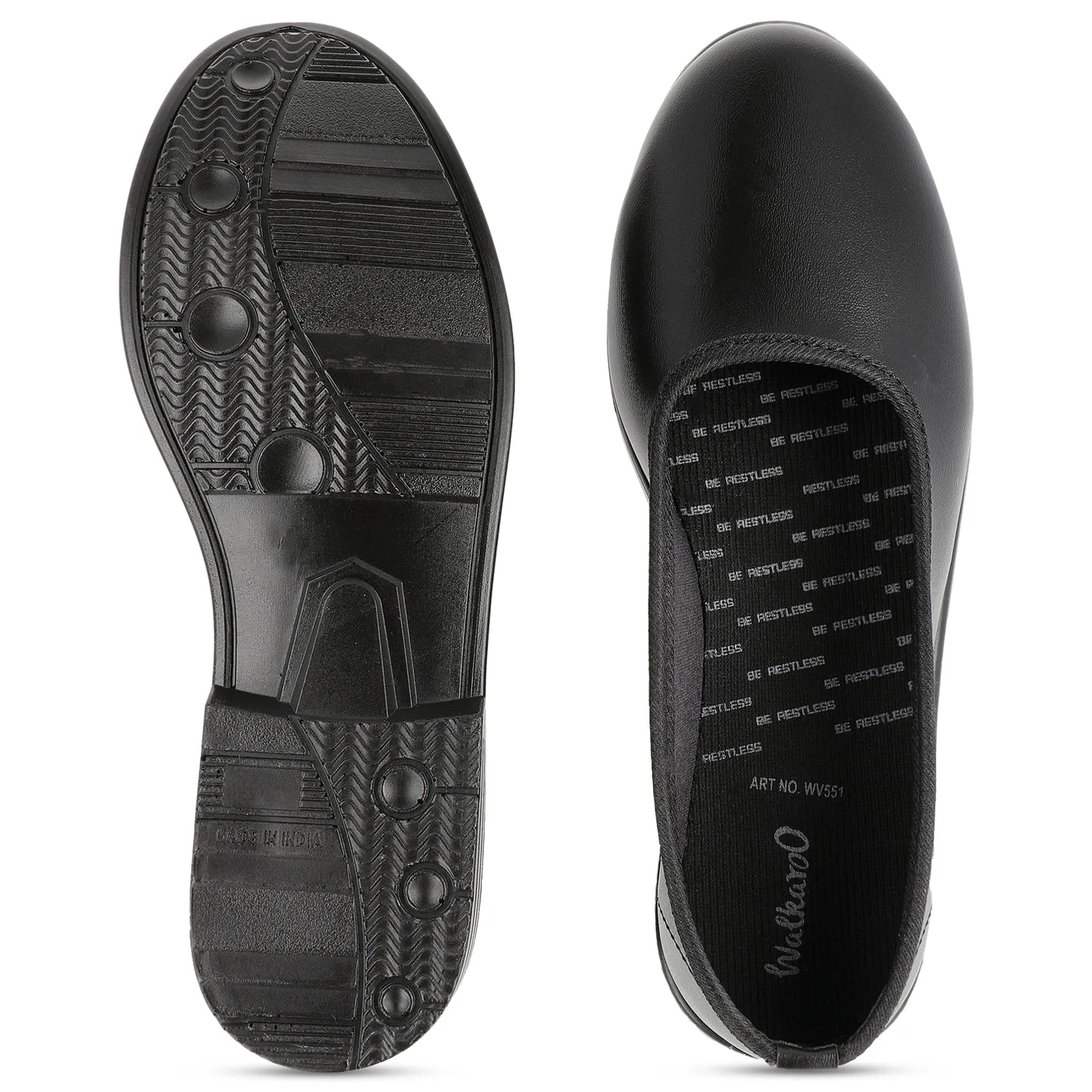 Senior Girls Slip-On School Shoes - WV551 Black