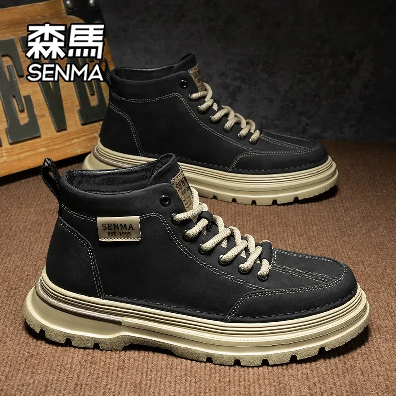 Senma Insulated Cotton-Padded Workwear Martin Boots – Rugged Comfort, Winter Style