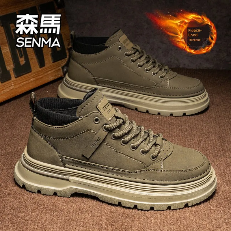 Senma Insulated Cotton-Padded Workwear Martin Boots – Rugged Comfort, Winter Style