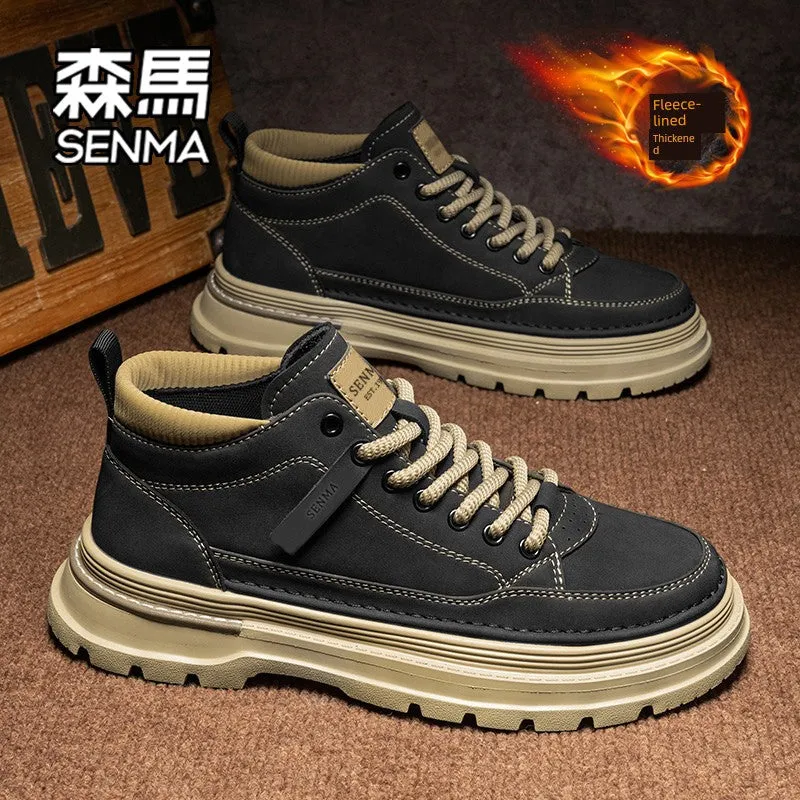 Senma Insulated Cotton-Padded Workwear Martin Boots – Rugged Comfort, Winter Style