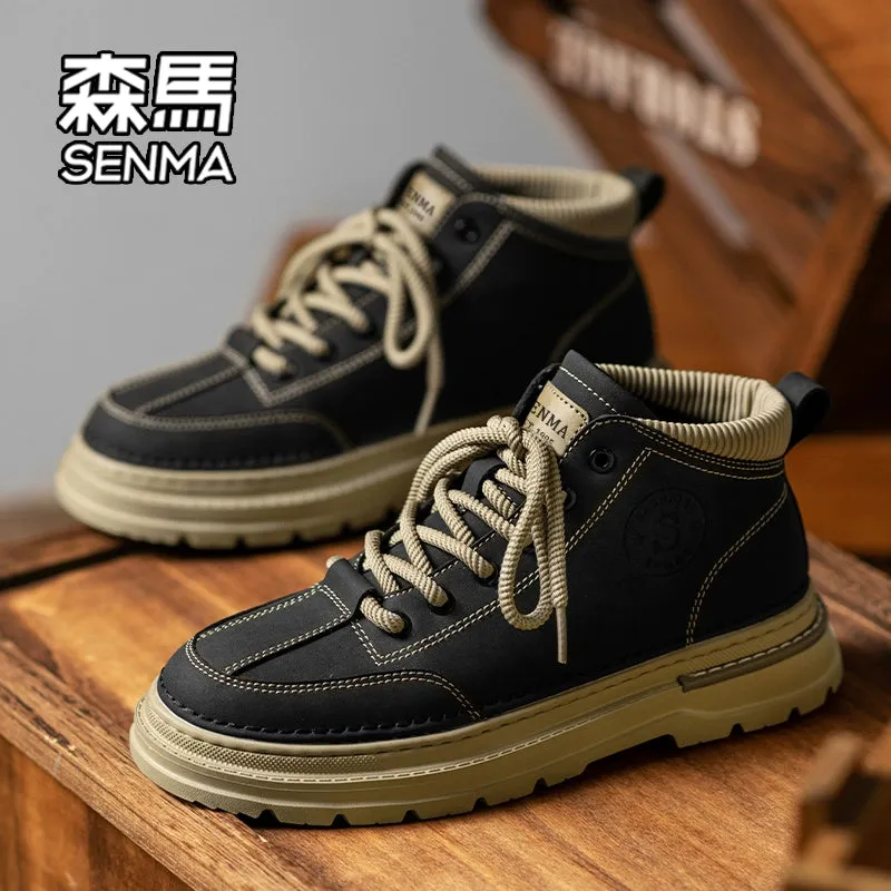 Senma Insulated Cotton-Padded Workwear Martin Boots – Rugged Comfort, Winter Style