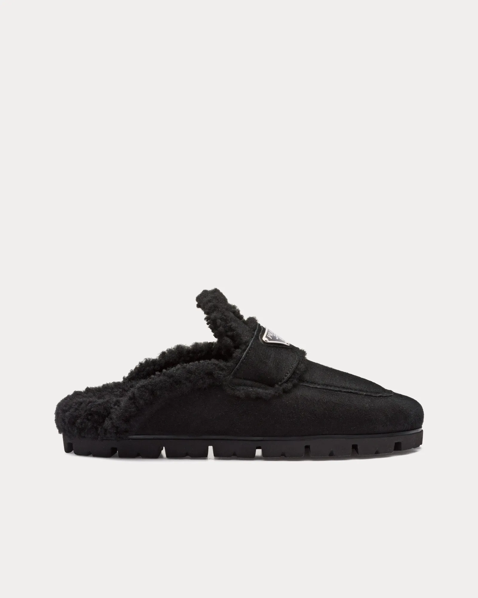 Shearling Black Slippers
