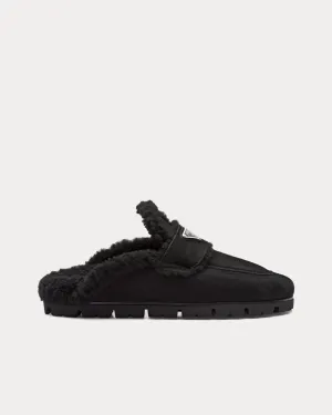 Shearling Black Slippers