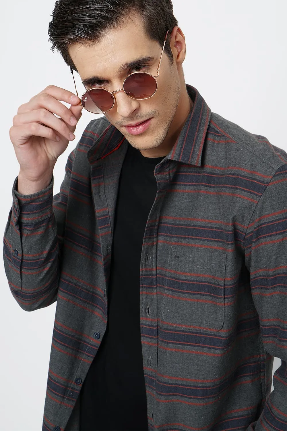 Slim Fit Weft Stripes