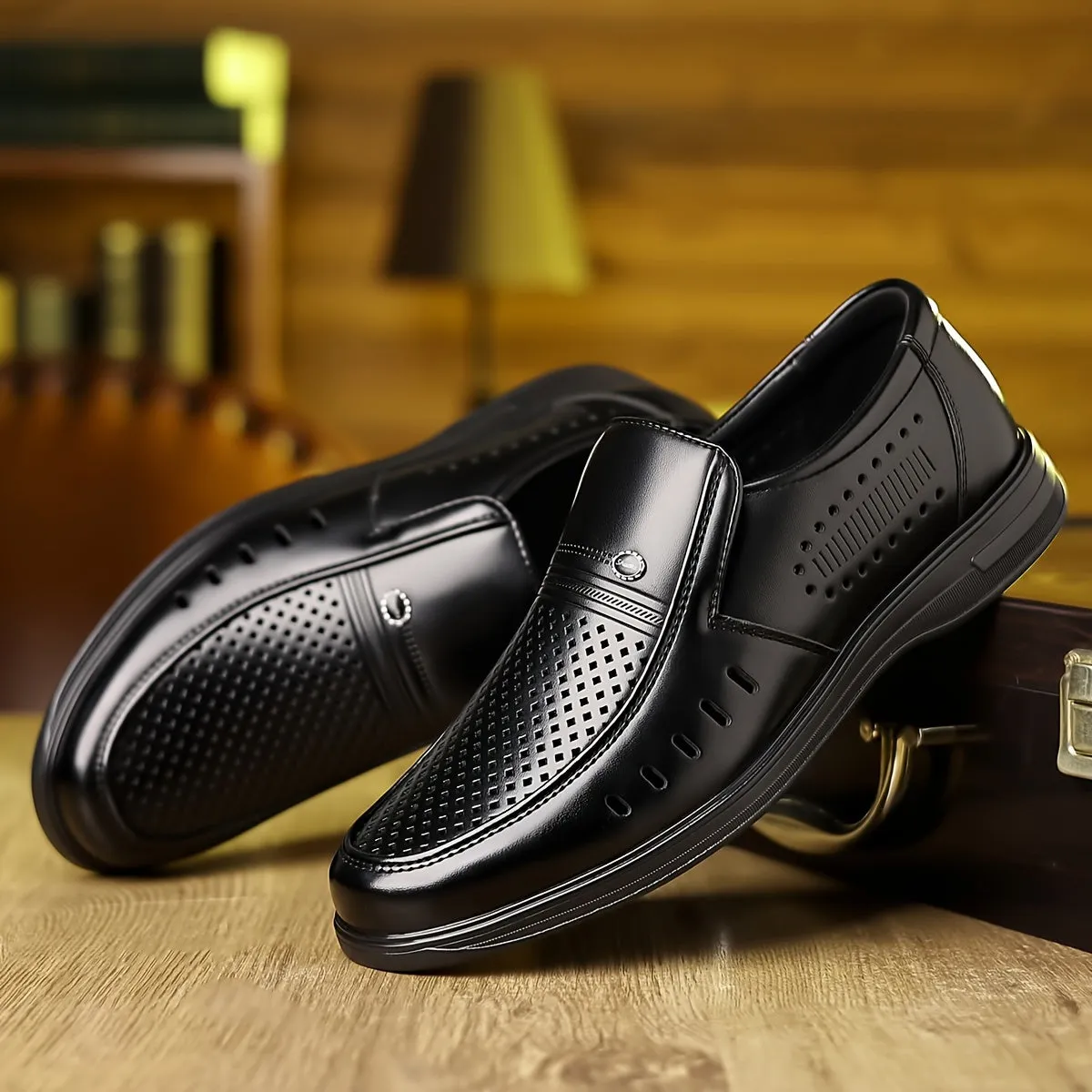 Slip On Black Dress Loafers Shoes For Men