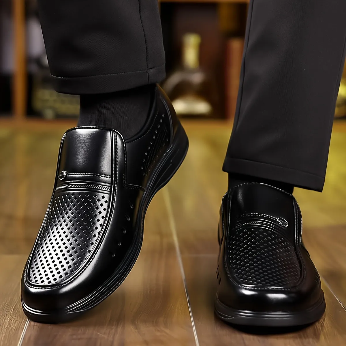 Slip On Black Dress Loafers Shoes For Men