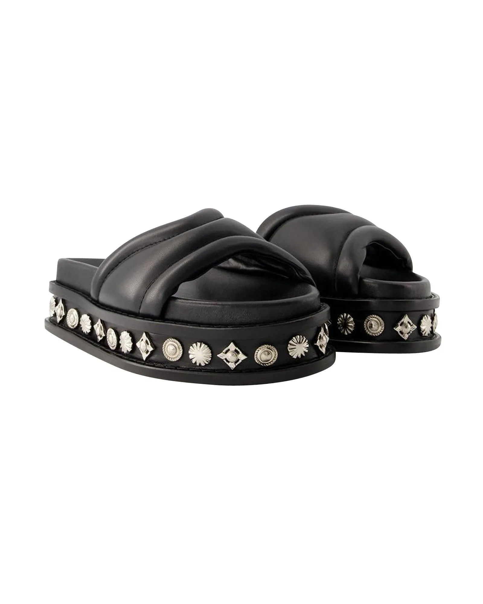 Smooth Leather Square Open-Toe Sandals with Ankle Strap