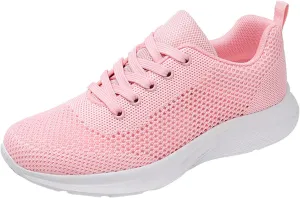 Sneakers for Women Casual Mesh Breathable Lace Up Walking Non Slip Work Shoes Women Athletic Women's Casual Shoes Casual Sneakers Black Tennis Shoe Trainers Shoe