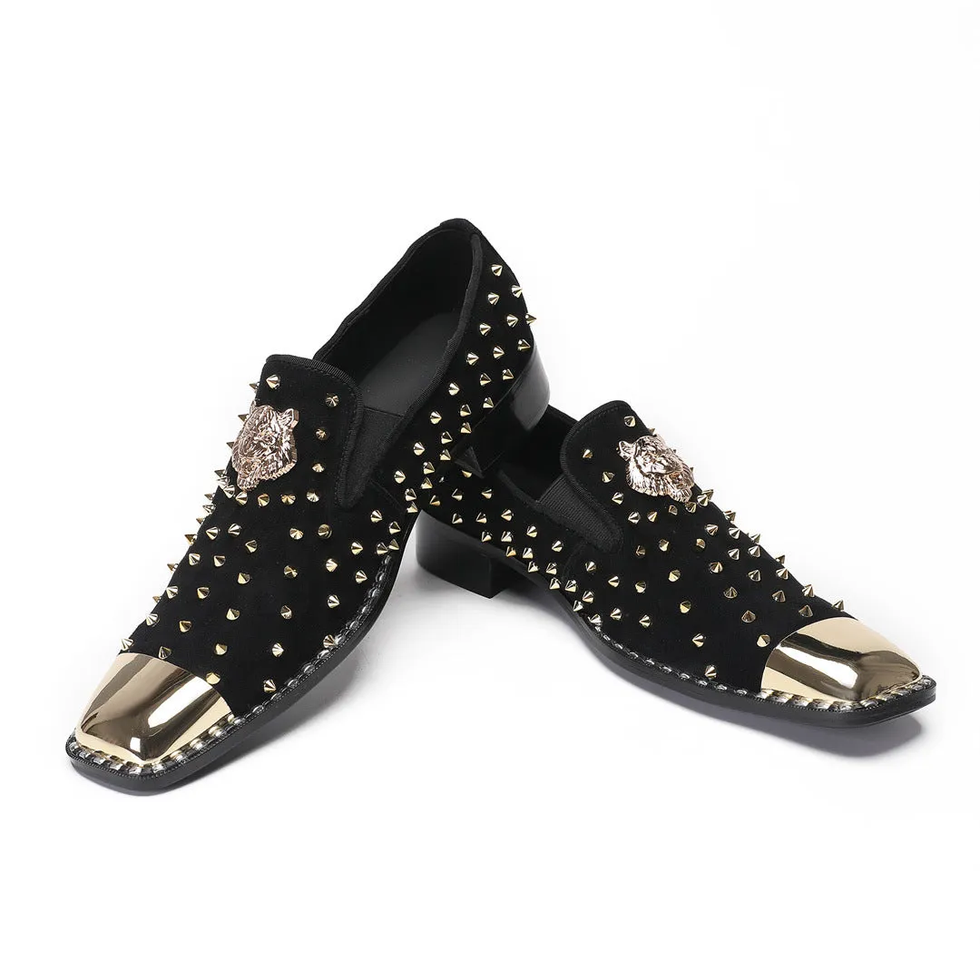 Street men's shoes 2024 new leather flat-heeled rhinestone flat-soled Doudou single shoes men's brand loafers foreign trade trendy shoes