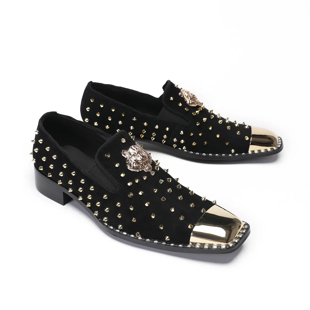 Street men's shoes 2024 new leather flat-heeled rhinestone flat-soled Doudou single shoes men's brand loafers foreign trade trendy shoes